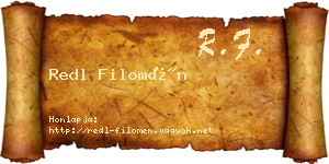 Redl Filomén névjegykártya